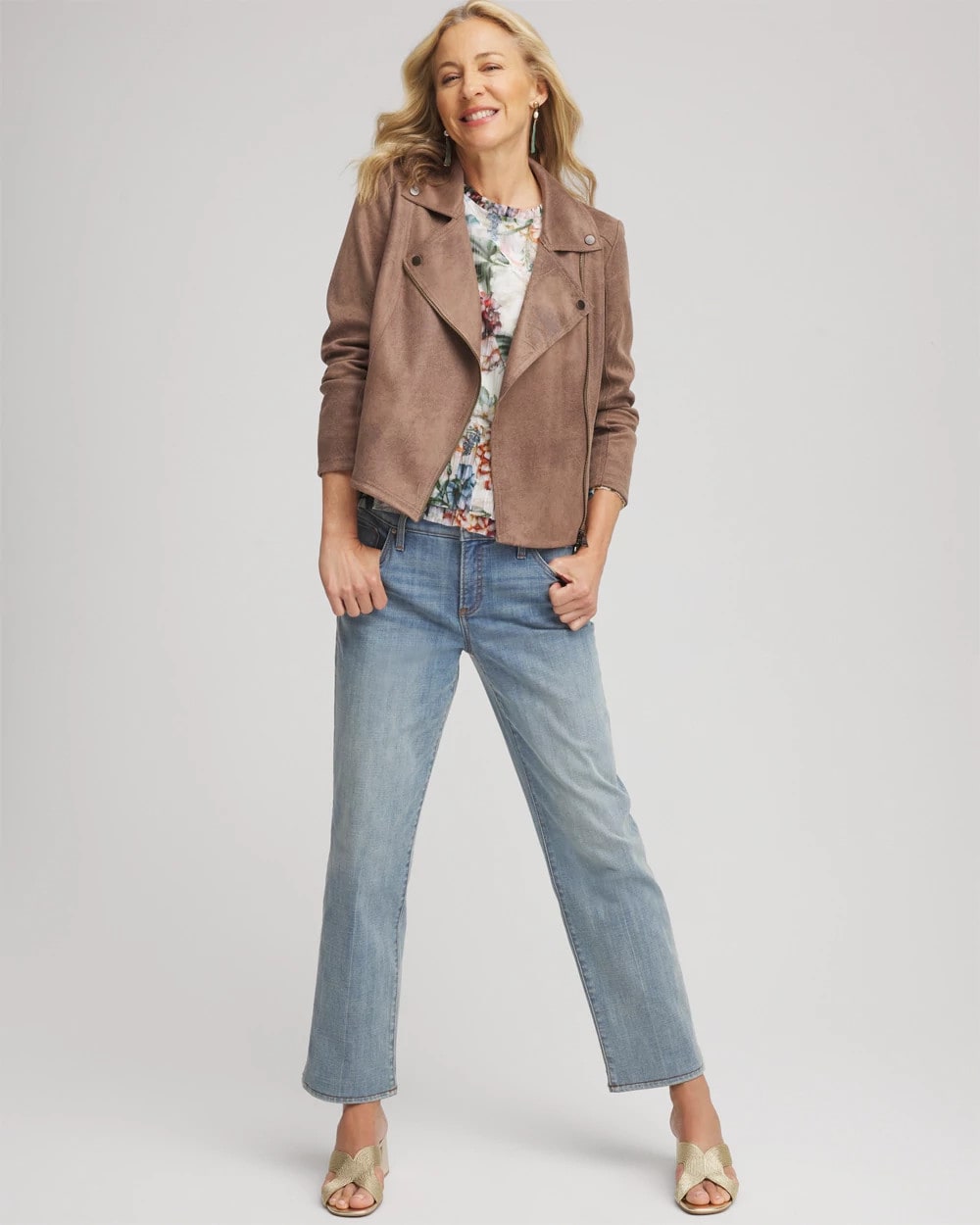 Chico's Clothing Suede Moto Jacket
