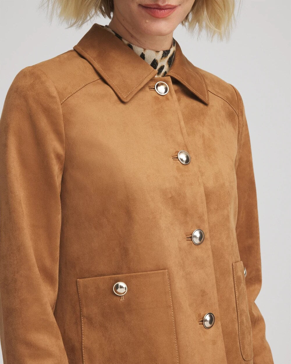 Chico's Clothing Suede Cropped Jacket