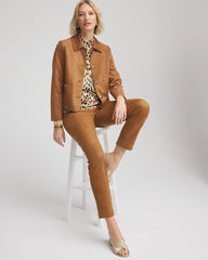 Chico's Clothing Suede Cropped Jacket