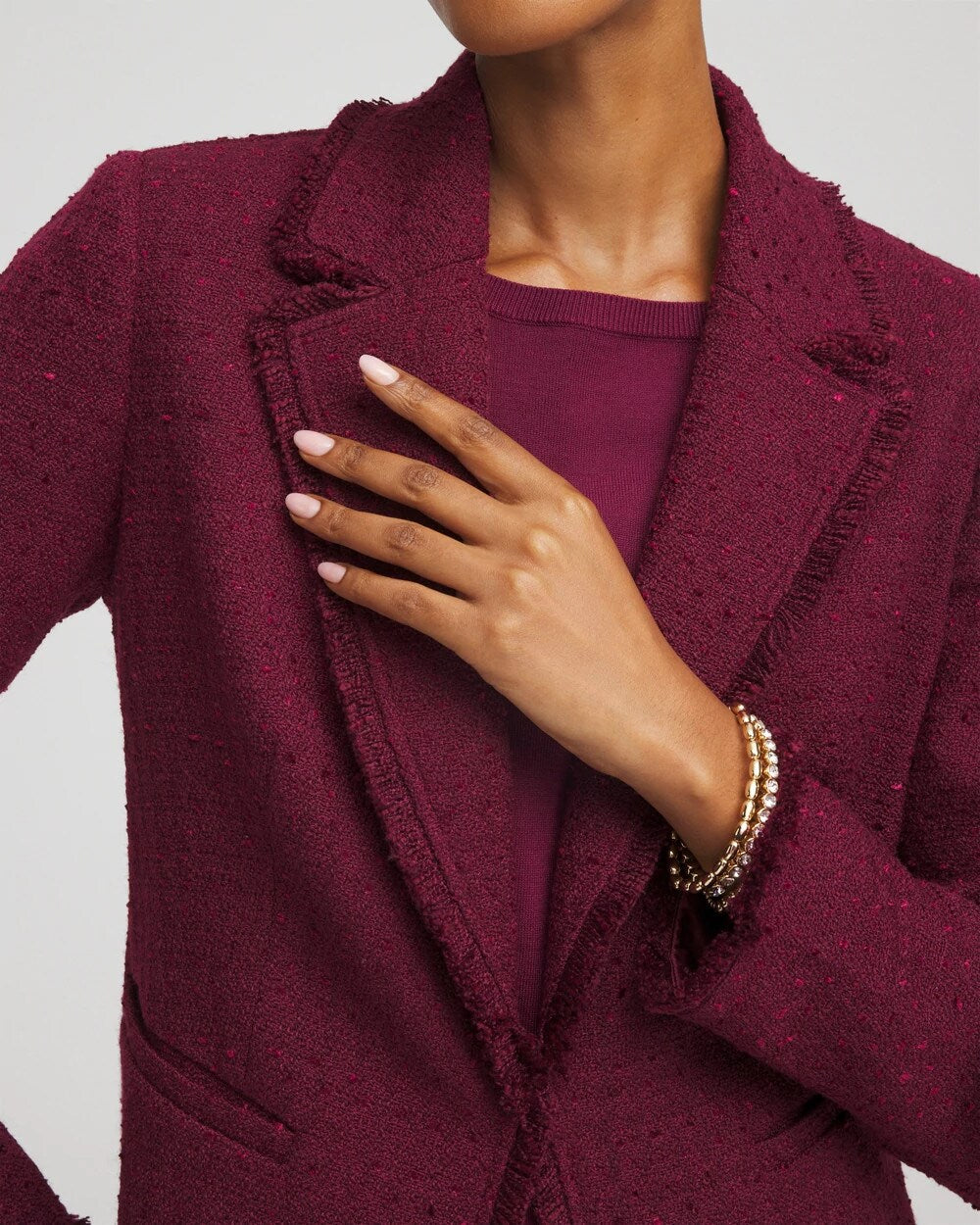 Chico's Clothing Tweed Fringe Blazer
