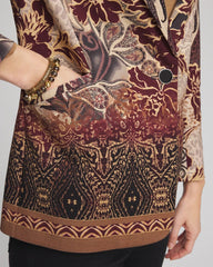 Chico's Clothing Artisanal Print Ponte Blazer
