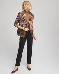 Chico's Clothing Artisanal Print Ponte Blazer