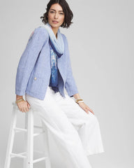 Chico's Clothing Collarless Linen Blazer
