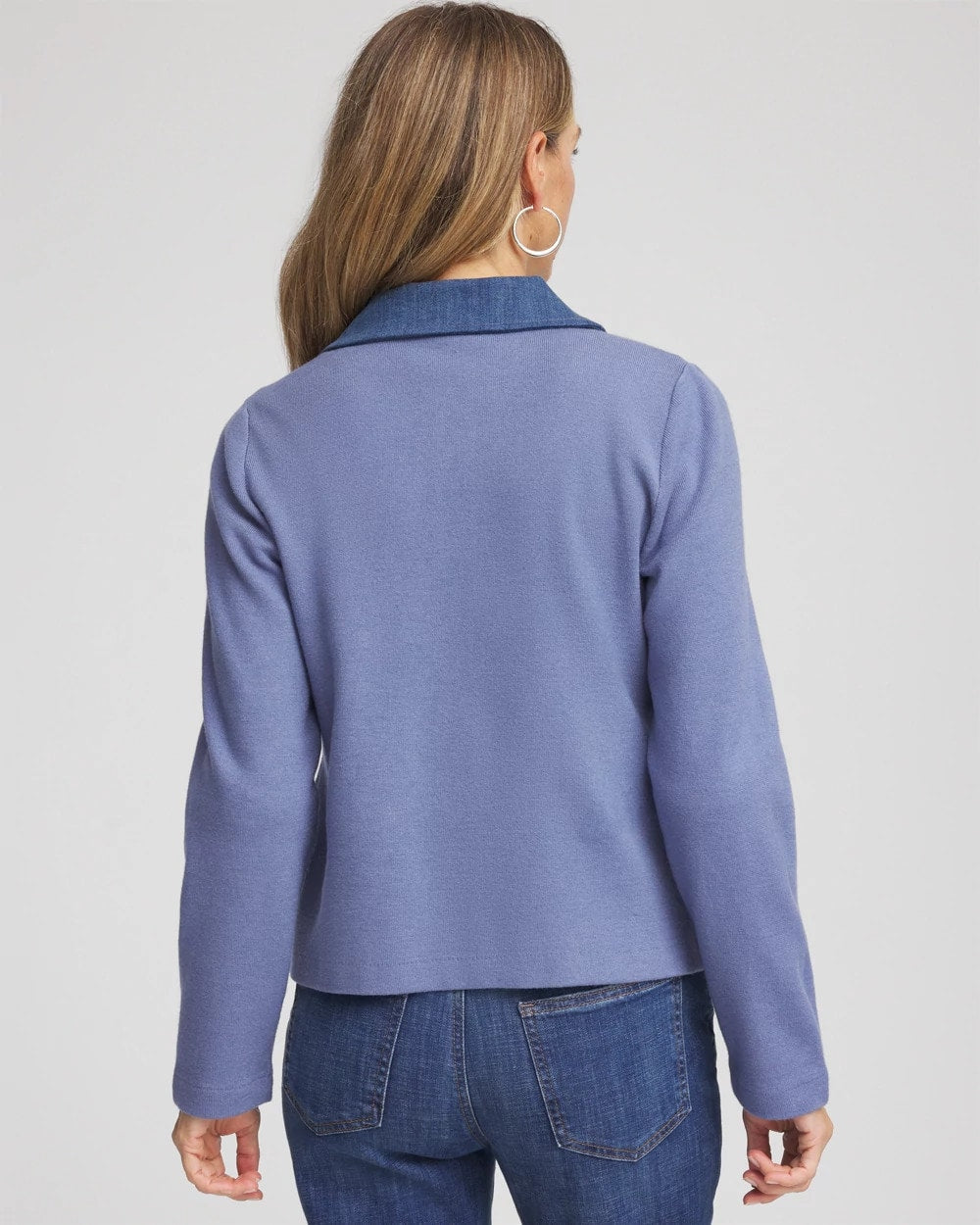 Chico's Clothing Denim Colorblock Marl Shirt Jacket
