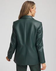 Chico's Clothing Faux Leather Blazer