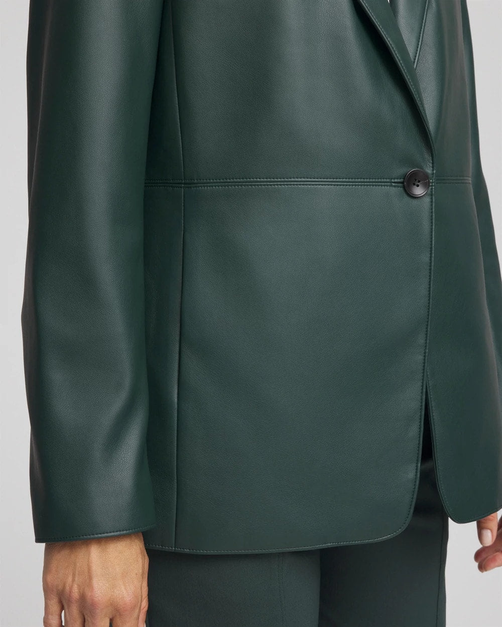Chico's Clothing Faux Leather Blazer