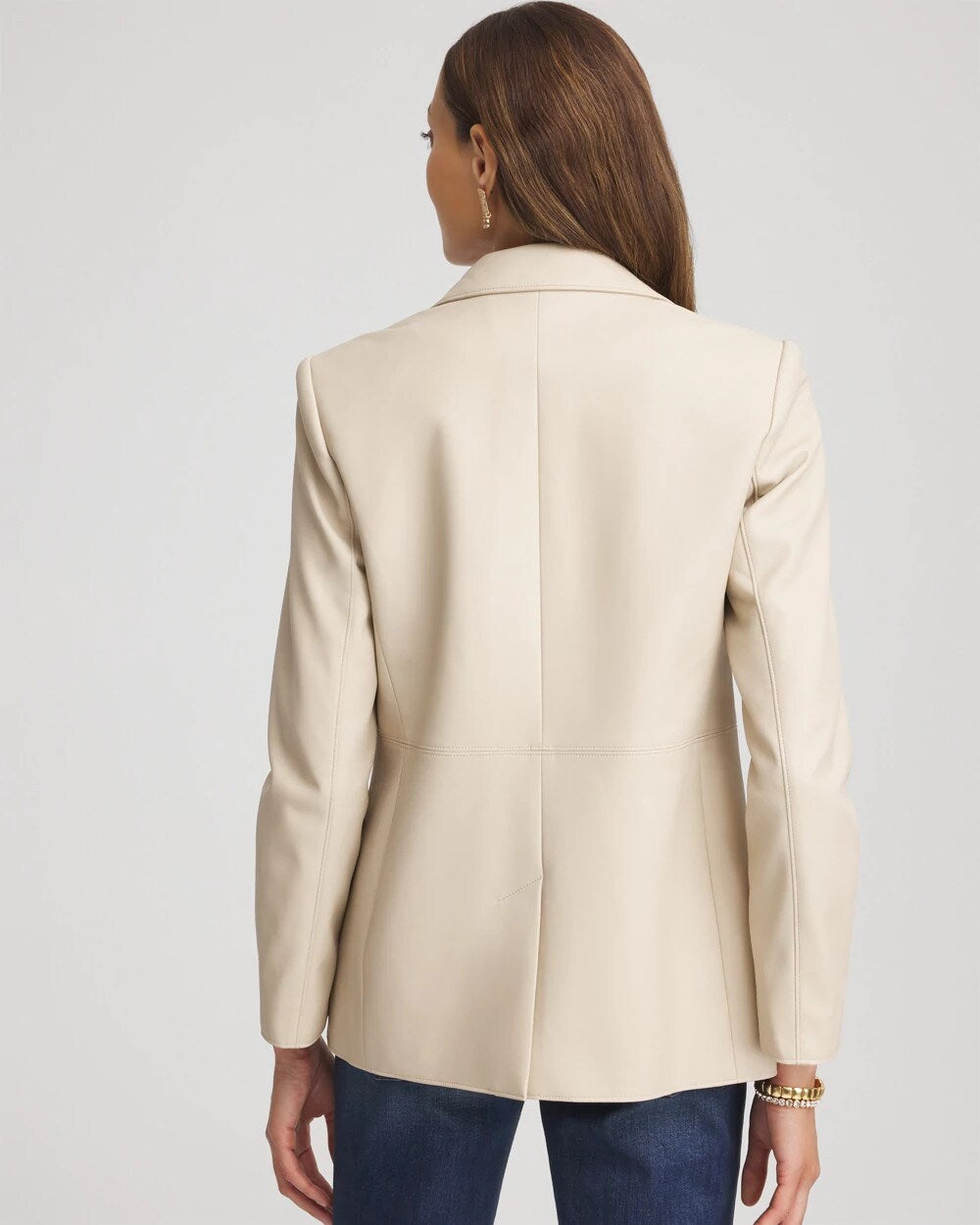 Chico's Clothing Faux Leather Blazer