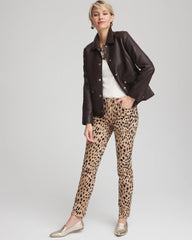 Chico's Clothing Snap Front Faux Leather Jacket