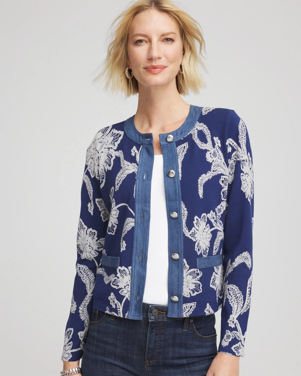 Chico's Clothing Floral Lady Jacket