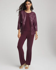 Chico's Clothing Travelers™ Collection Faux Leather Embroidered Jacket