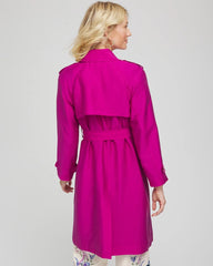 Chico's Clothing Double-Breasted Trench Coat
