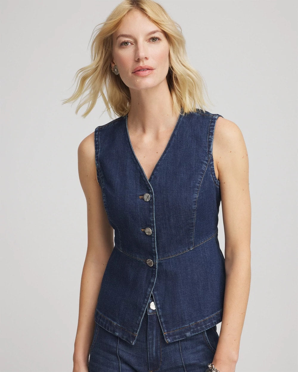 Chico's Clothing Sleeveless Denim Vest