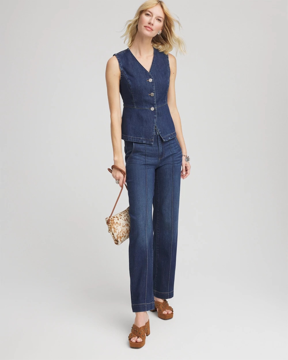 Chico's Clothing Sleeveless Denim Vest