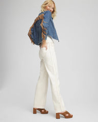 Chico's Clothing Cropped-Fit Fringe Denim Jacket