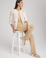 Chico's Clothing Travelers™ Collection Embroidered 3/4 Sleeve Jacket