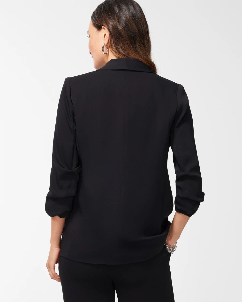 Chico's Clothing Ruched Sleeve Blazer