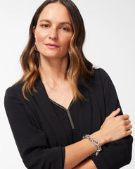 Chico's Clothing Ruched Sleeve Blazer