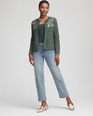 Chico's Clothing Embroidered Cotton-Blend Jacket