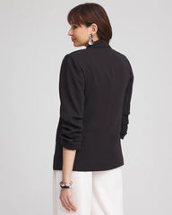 Chico's Clothing Notched-Lapel Ruched Sleeve Blazer
