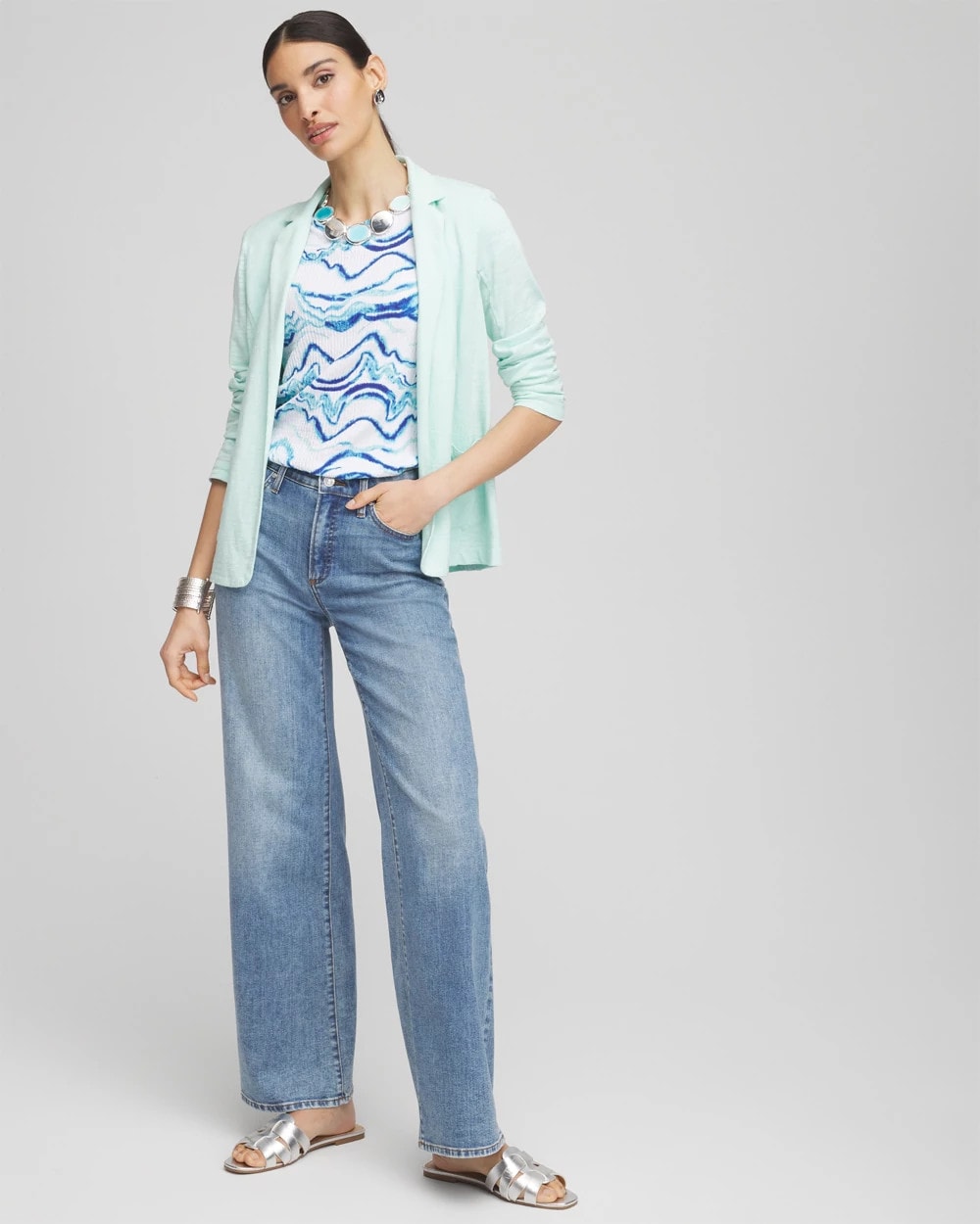 Chico's Clothing Slub Knit Blazer