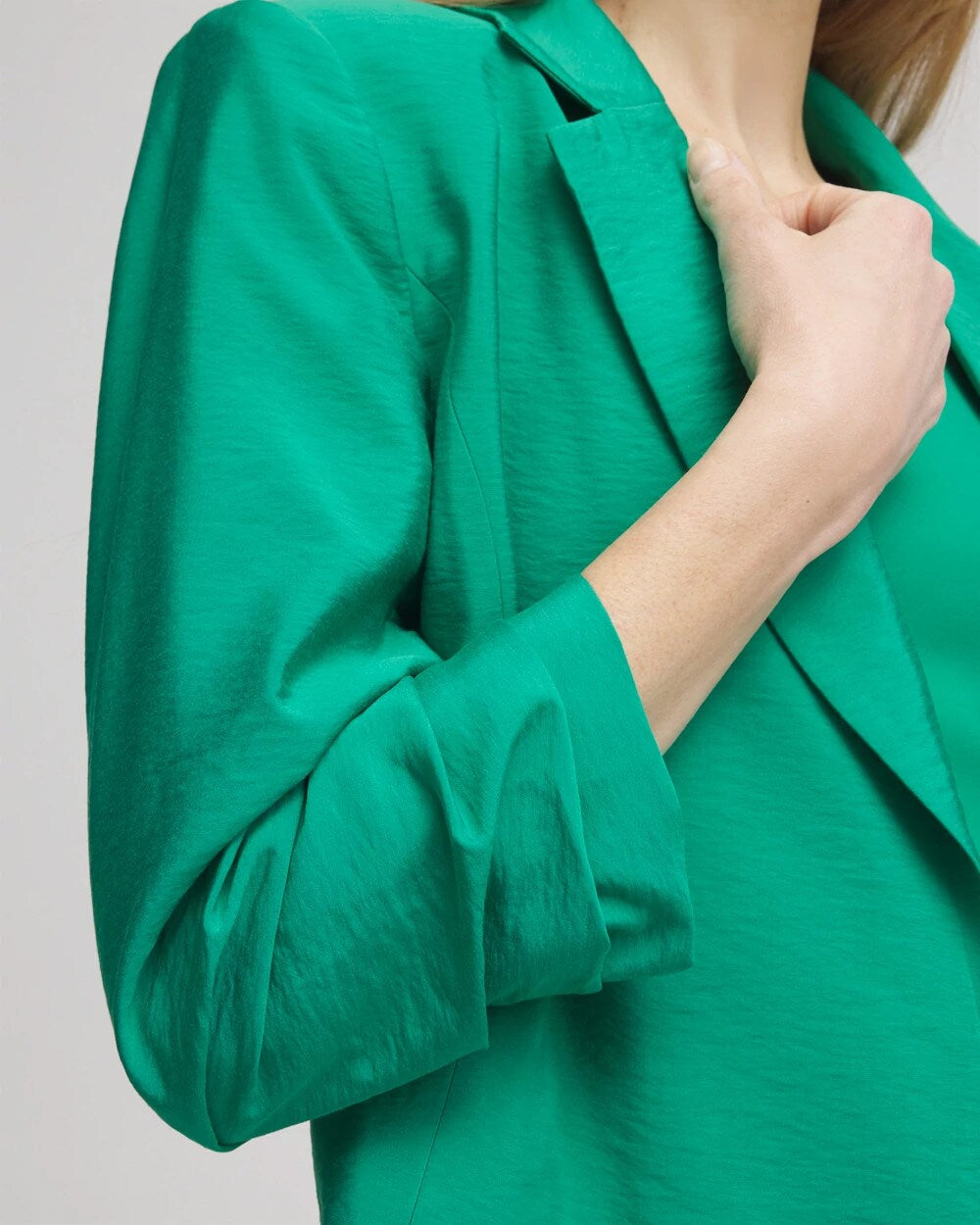 Chico's Clothing Cropped Ruched Sleeve Blazer