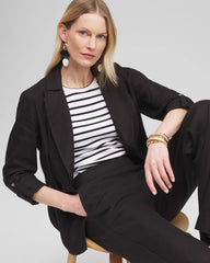 Chico's Clothing Linen Blend Stretch Blazer