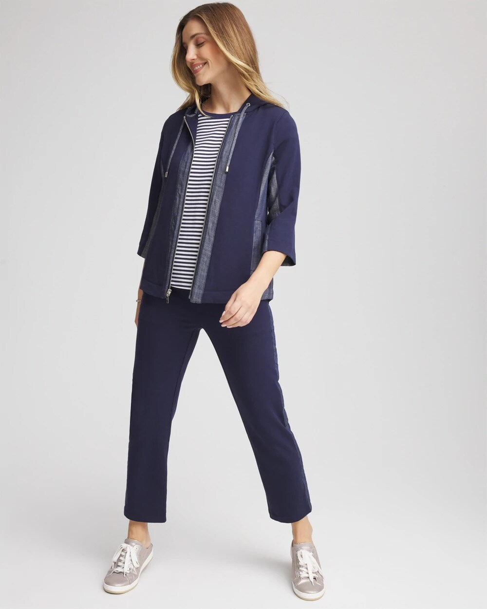 Chico's Clothing Zenergy® French Terry & Chambray Jacket