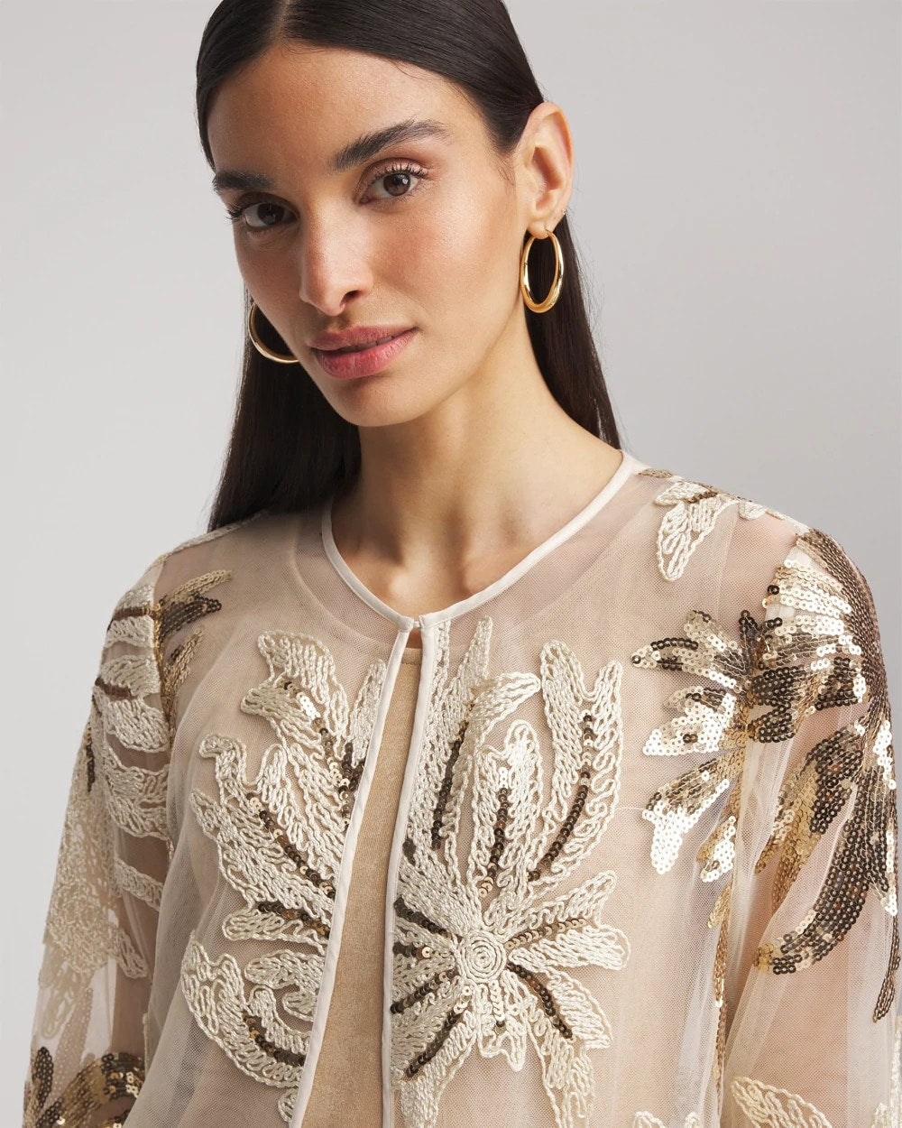Chico's Clothing Travelers™ Collection Sequin-Mesh Jacket