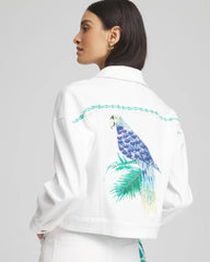 Chico's Clothing Embroidered Relaxed Denim Jacket