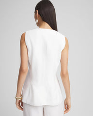 Chico's Clothing Linen Button-Front Shirt Vest