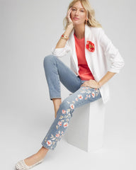 Chico's Clothing Linen Stretch Blazer