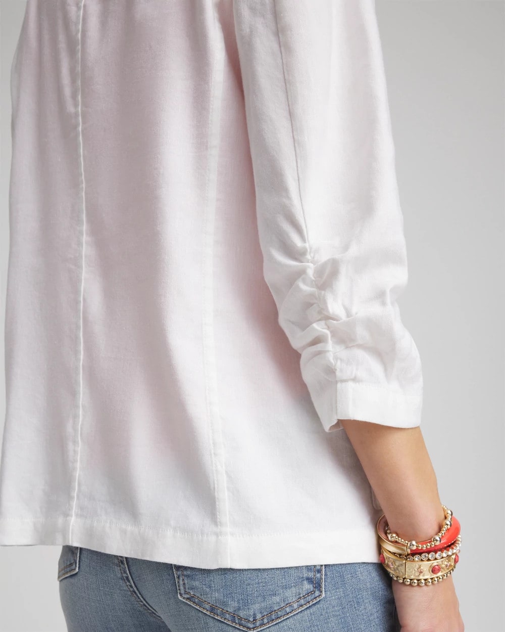 Chico's Clothing Linen Stretch Blazer
