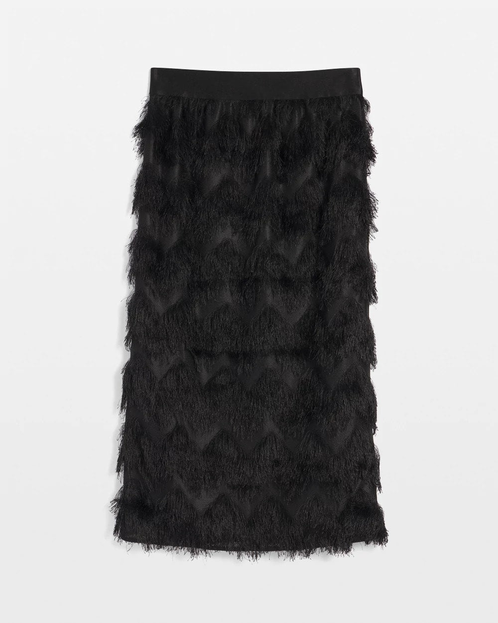 Chico's Clothing Chevron Fringe Party Skirt