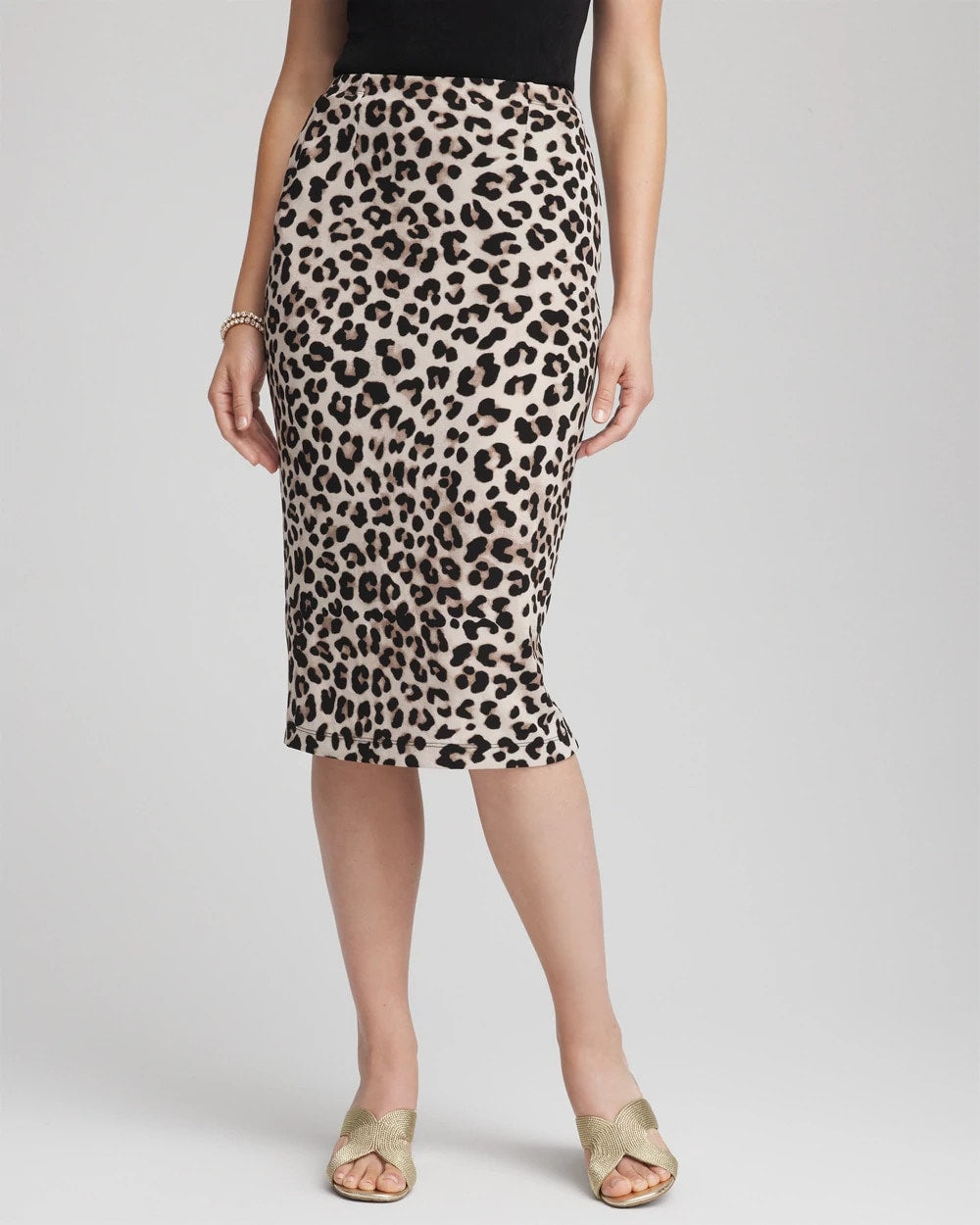 Chico's Clothing Travelers™ No Tummy Animal-Print Pencil Skirt