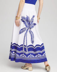 Chico's Clothing Tropical Smocked Waist Pull-On Skirt