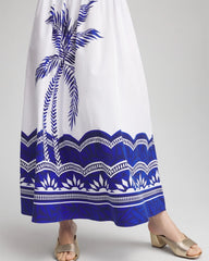 Chico's Clothing Tropical Smocked Waist Pull-On Skirt