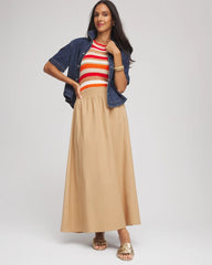 Chico's Clothing Smocked Pull-On Midi Skirt