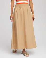 Chico's Clothing Smocked Pull-On Midi Skirt