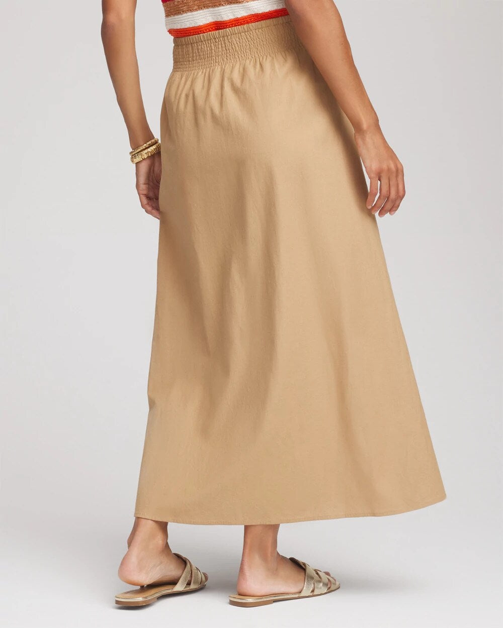 Chico's Clothing Smocked Pull-On Midi Skirt