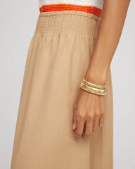Chico's Clothing Smocked Pull-On Midi Skirt