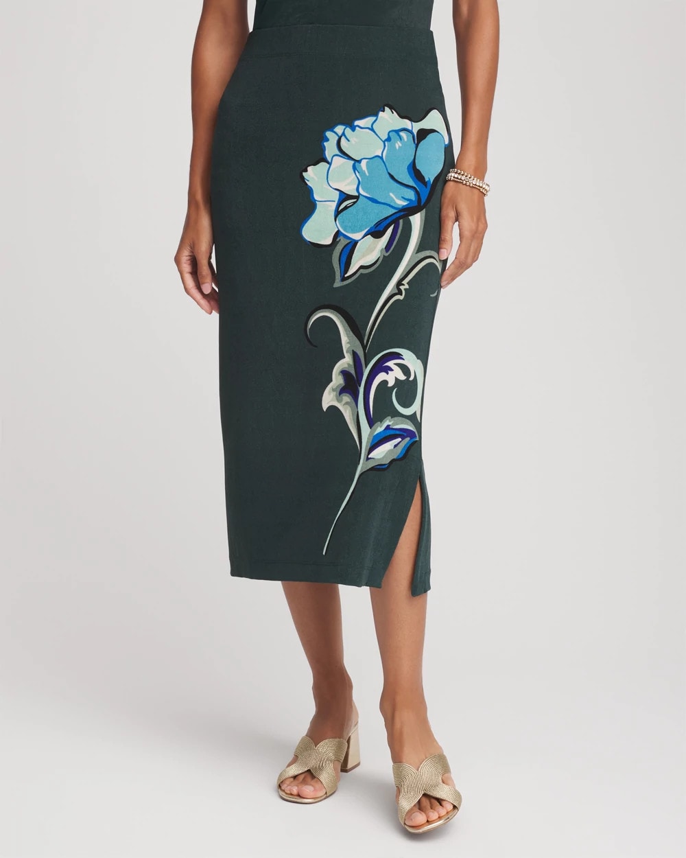 Chico's Clothing Travelers™ Artisanal Midi Skirt