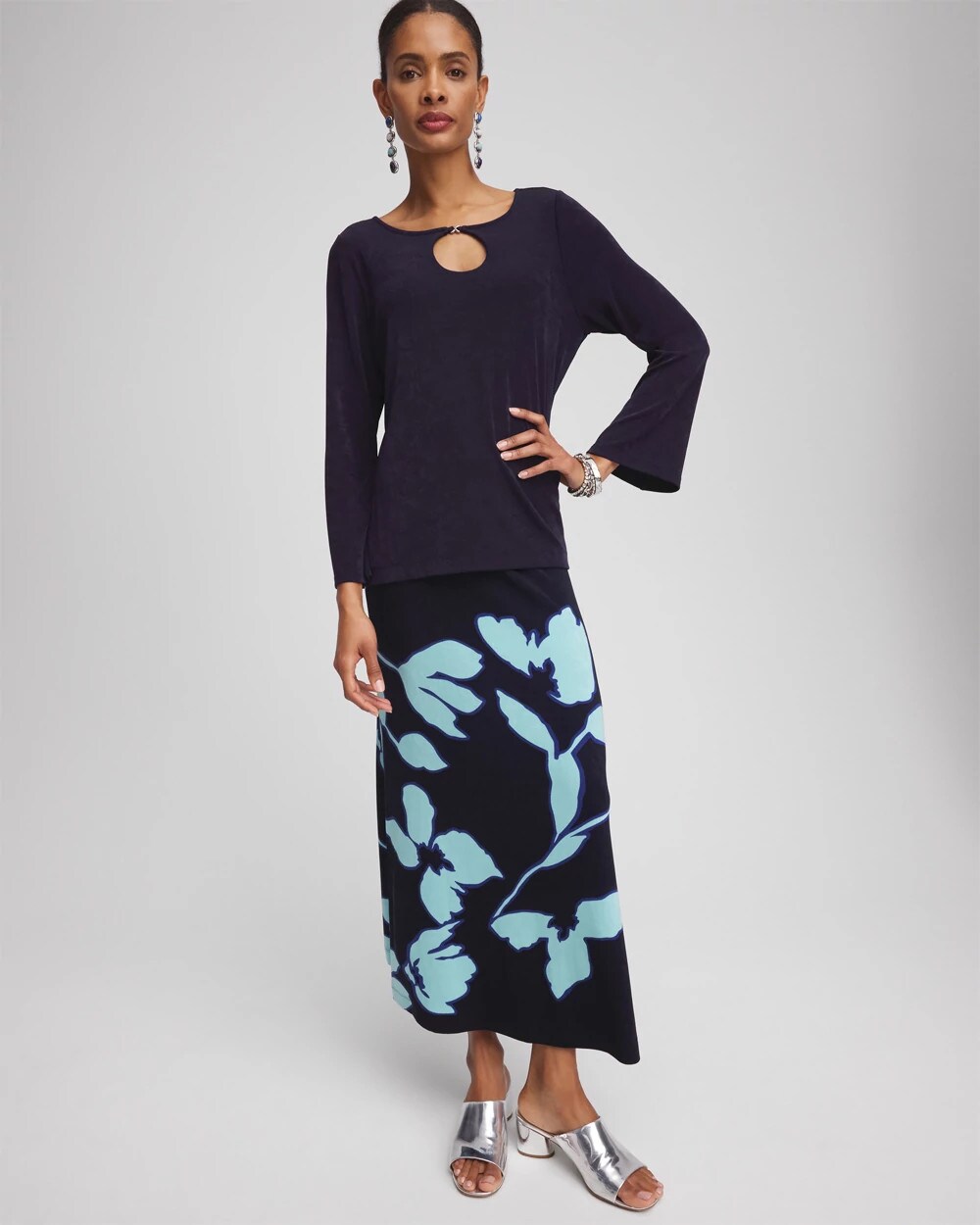 Chico's Clothing Travelers™ Midi A-line Skirt
