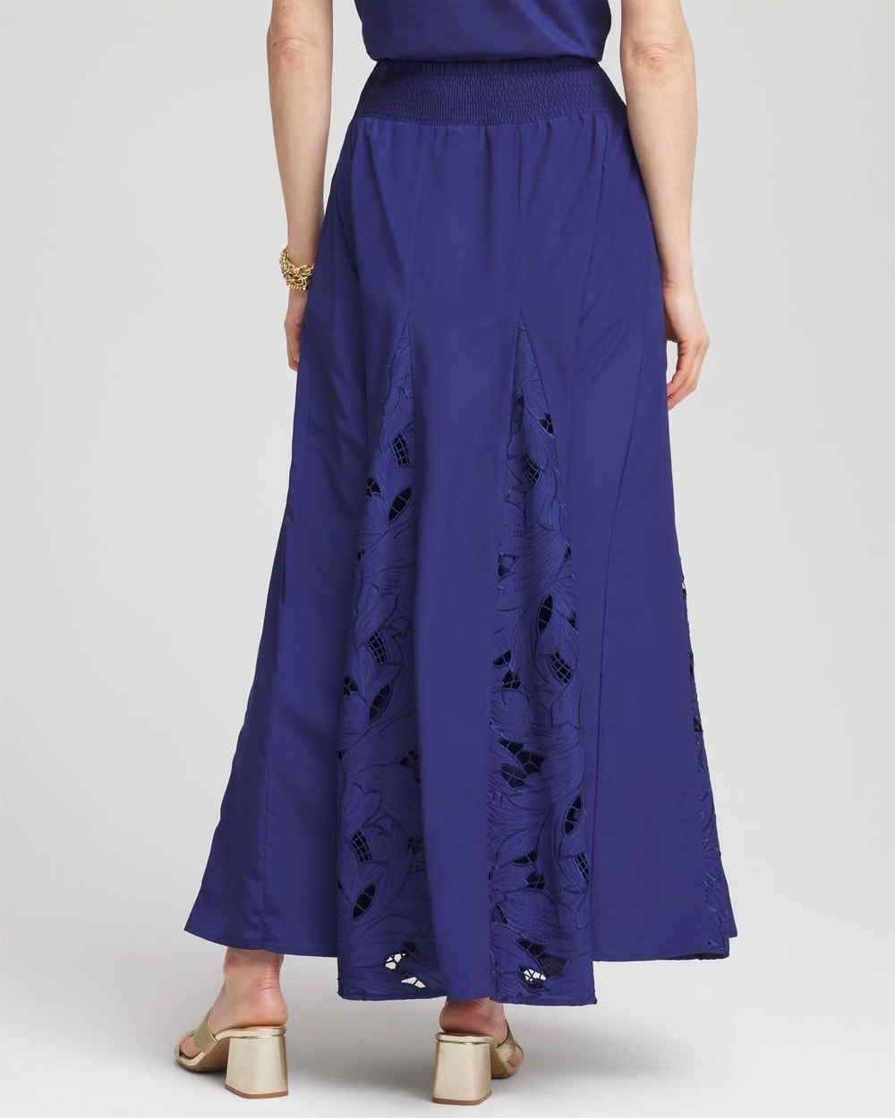 Chico's Clothing Godet Maxi Eyelet Skirt