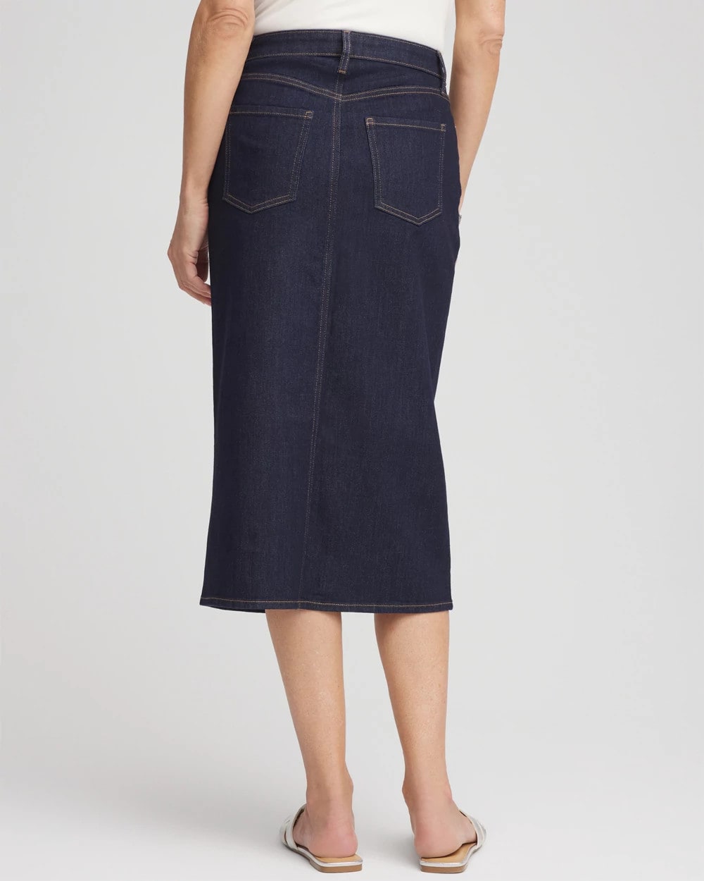 Chico's Clothing High-Rise Straight Stretch-Denim Skirt