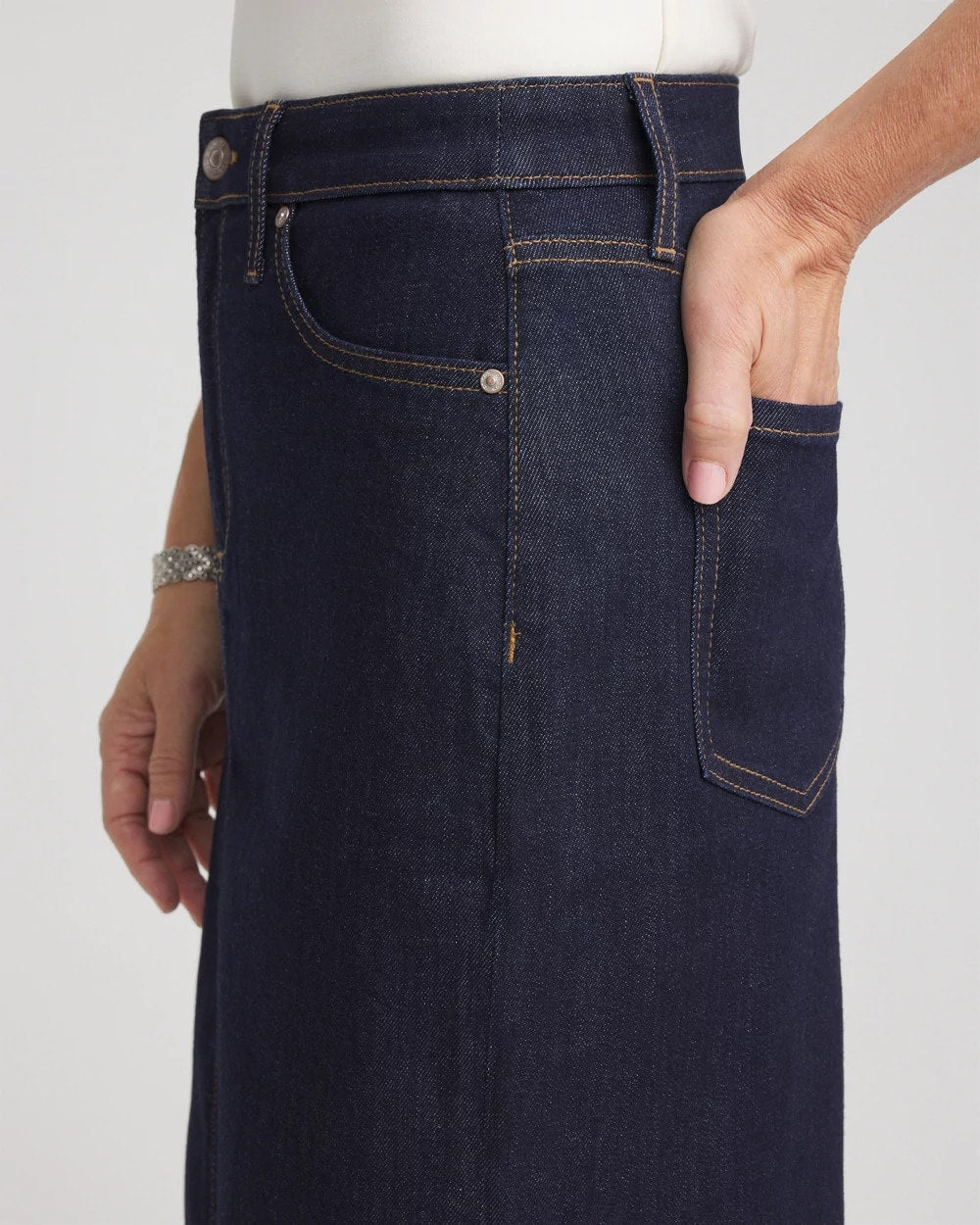 Chico's Clothing High-Rise Straight Stretch-Denim Skirt