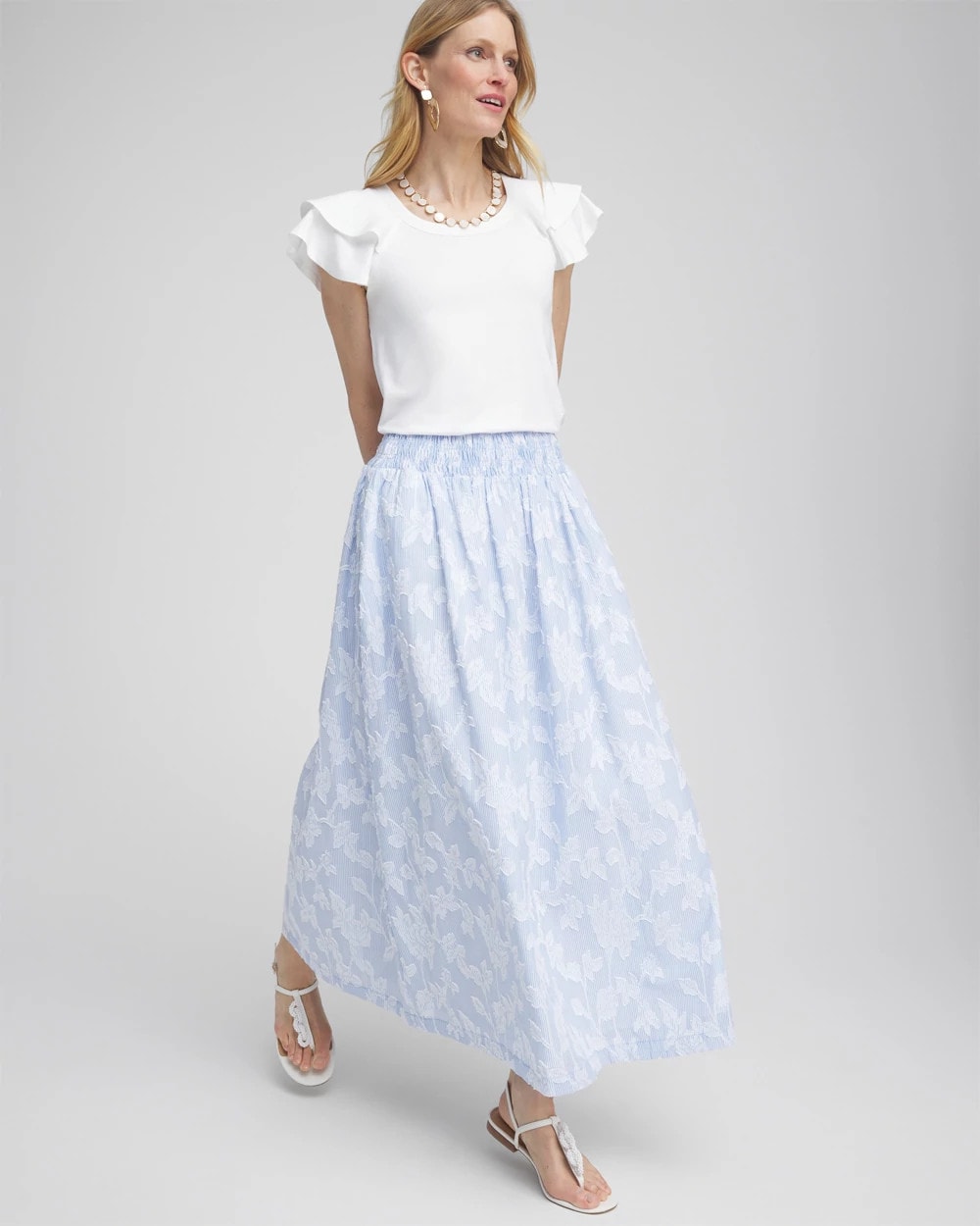 Chico's Clothing Floral Jacquard Maxi Skirt