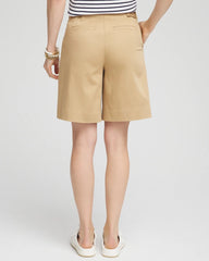 Chico's Clothing Sateen Tab-Front A-line Shorts
