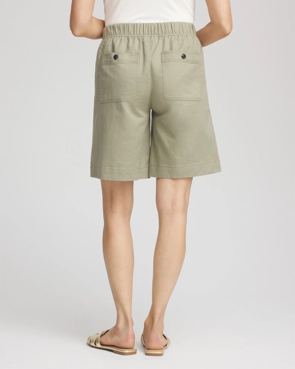 Chico's Clothing Cotton-Linen Pull-On Utility Shorts