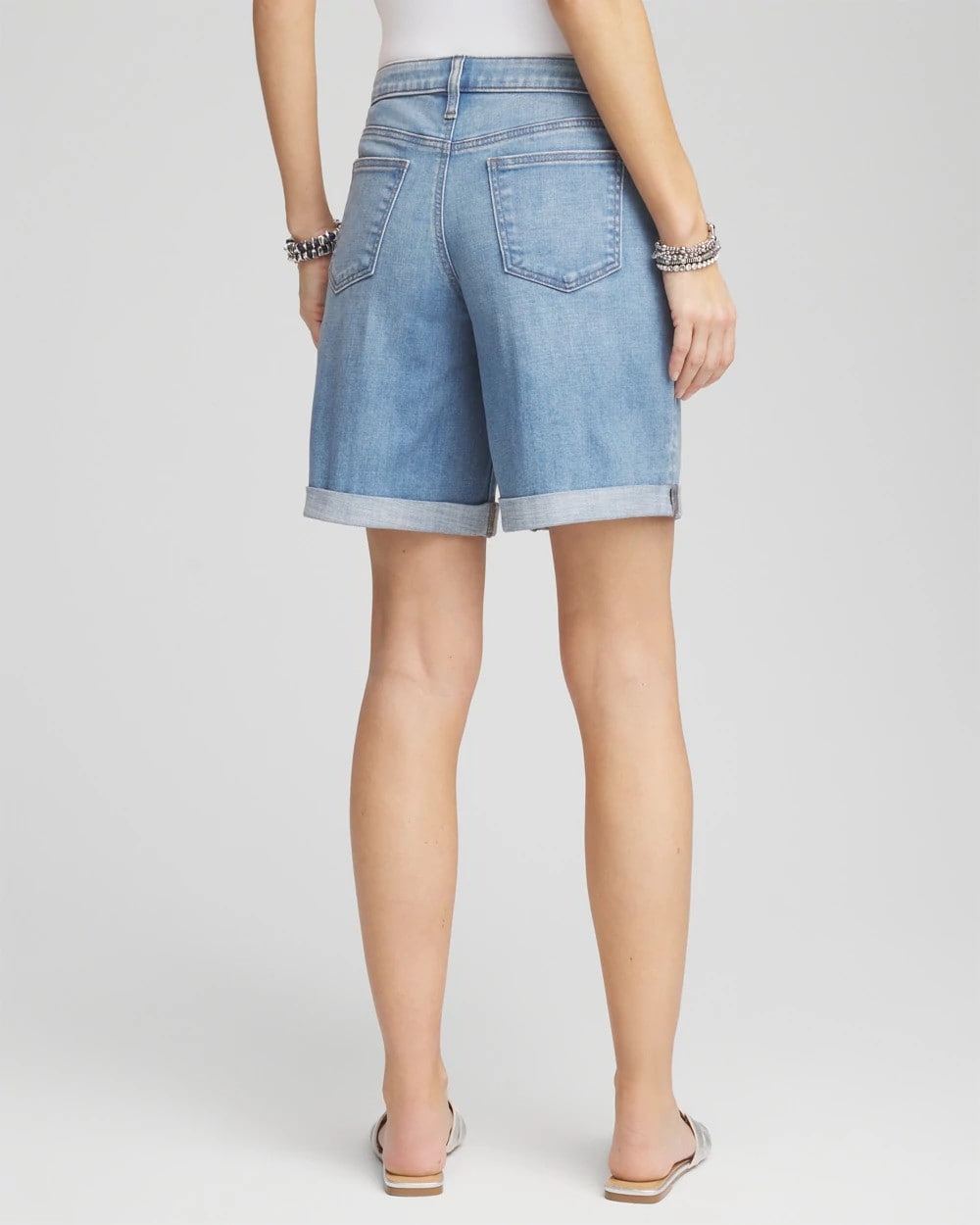 Chico's Clothing Girlfriend Cuffed Swing Denim Shorts