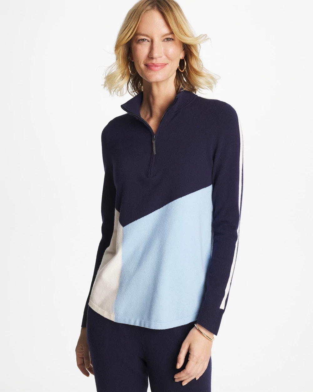 Chico's Clothing Zenergy® Luxe Colorblock Half-Zip Pullover